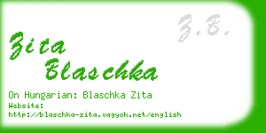 zita blaschka business card
